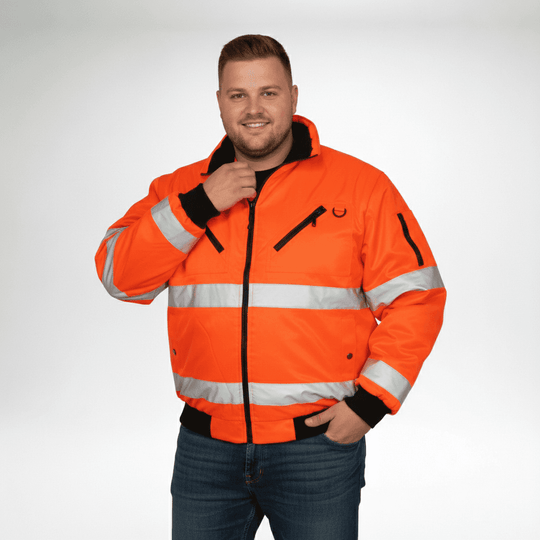 BigTiger Warnjacke Übergröße Herren – Signaljacke Orange