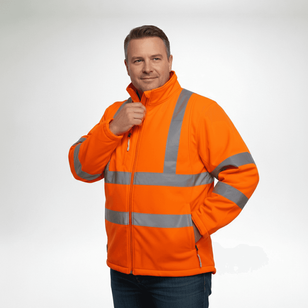 2in 1 Warnschutz Softshell-Jacke / Weste in Übergröße &nbsp;nach EN ISO 20471