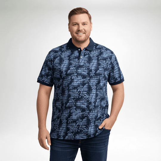 T-Shirt bedruckt mit Polokragen und kurzarm von Redfield in Übergröße