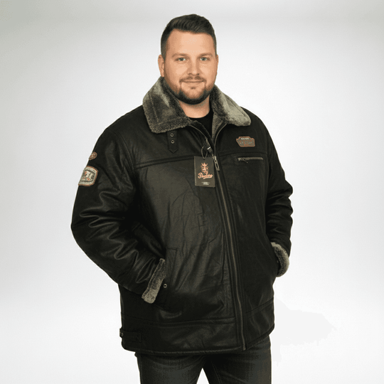 Winter-Leder-Jacke in Übergröße von ALLSIZE