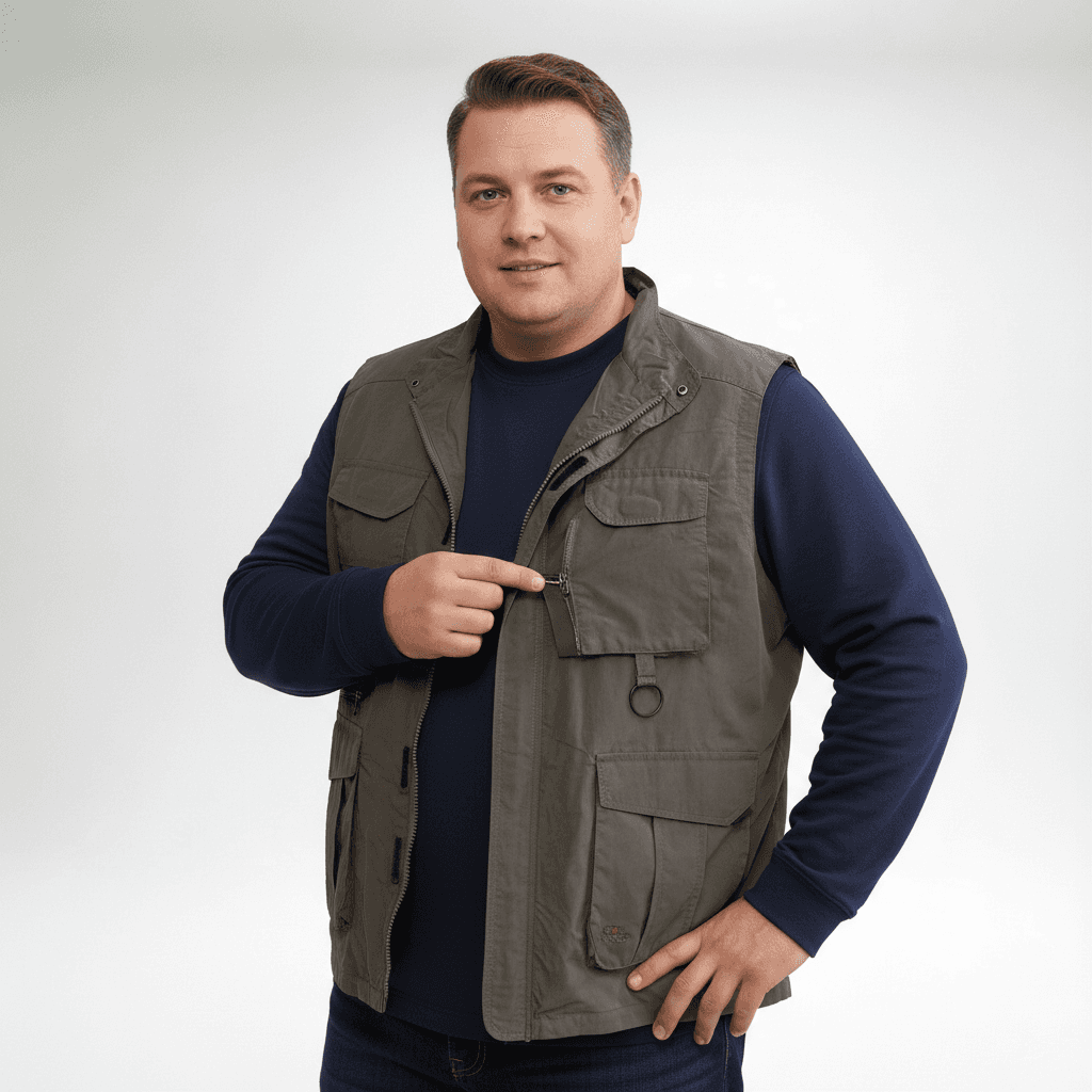 Oversized functional vest with many pockets from Brigg