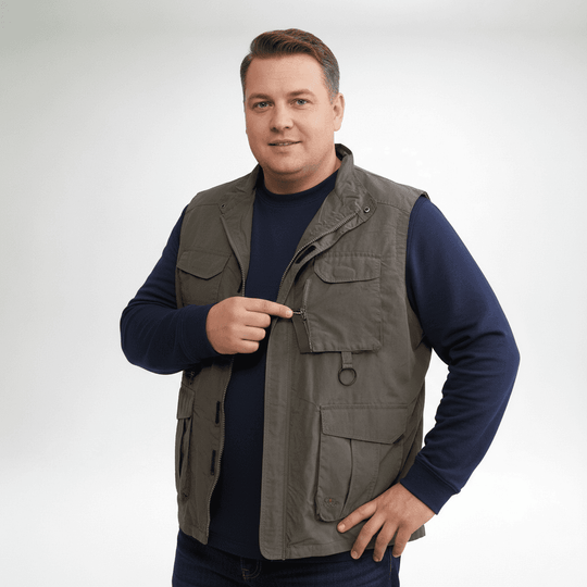 Oversized functional vest with many pockets from Brigg