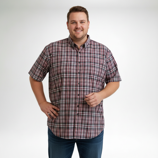 Karro Hemd kurzarm in Übergröße von BigTiger