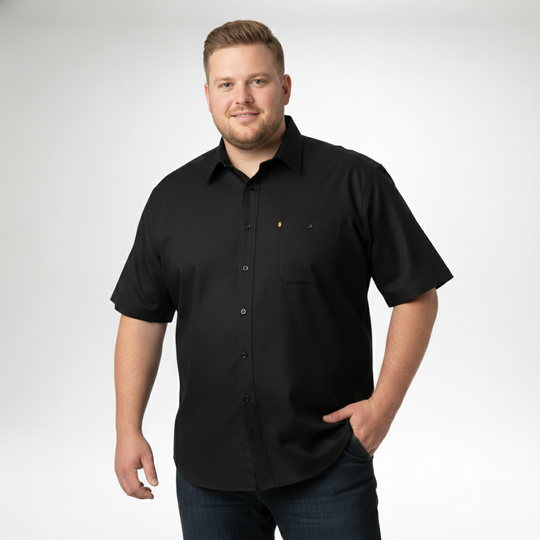 Hemd Uni kurzarm in Übergröße von BigTiger