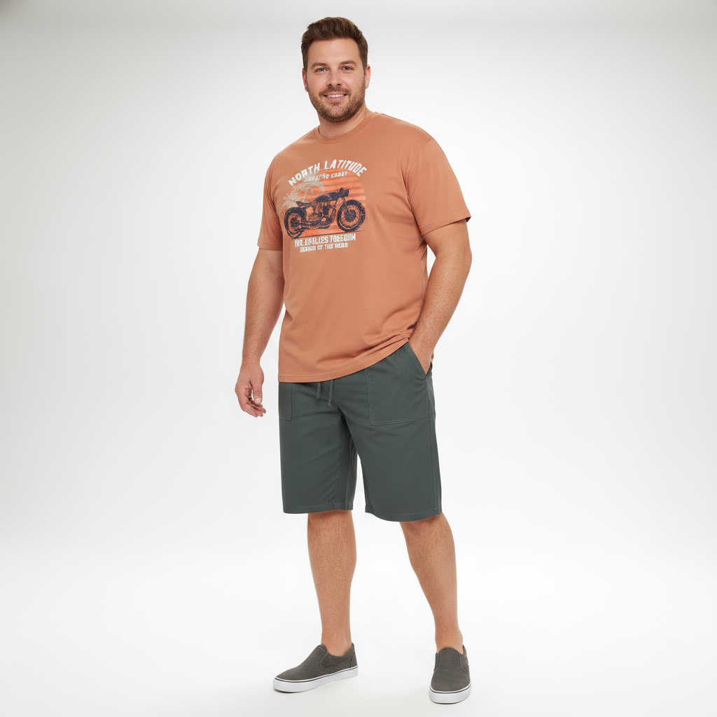 Allsize T Shirt mit Druck Übergröße – Herrenmode