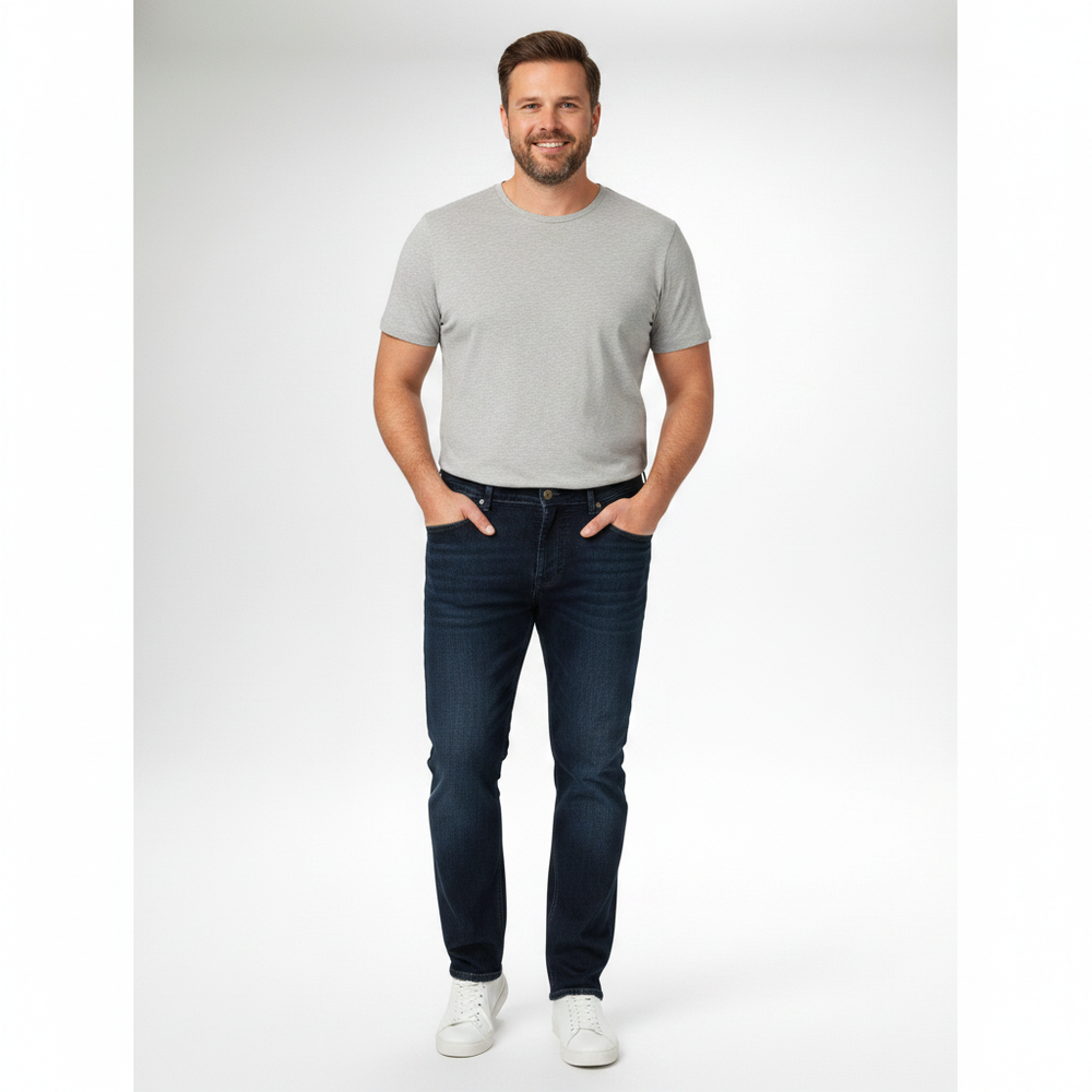 Adamo Übergröße Basic Stretch Jeans Hose in Bauchgröße für Herren