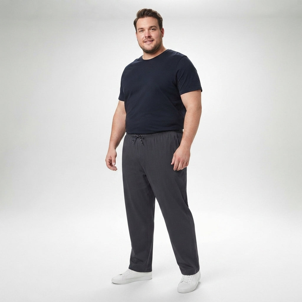 Herren-Freizeithose (Übergröße) anthrazit, mit Kordelzugbund und Taschen