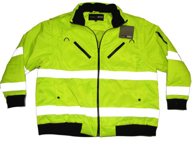 BigTiger Warnjacke Übergröße Herren in neongelb mit reflektierenden Streifen und mehreren Taschen