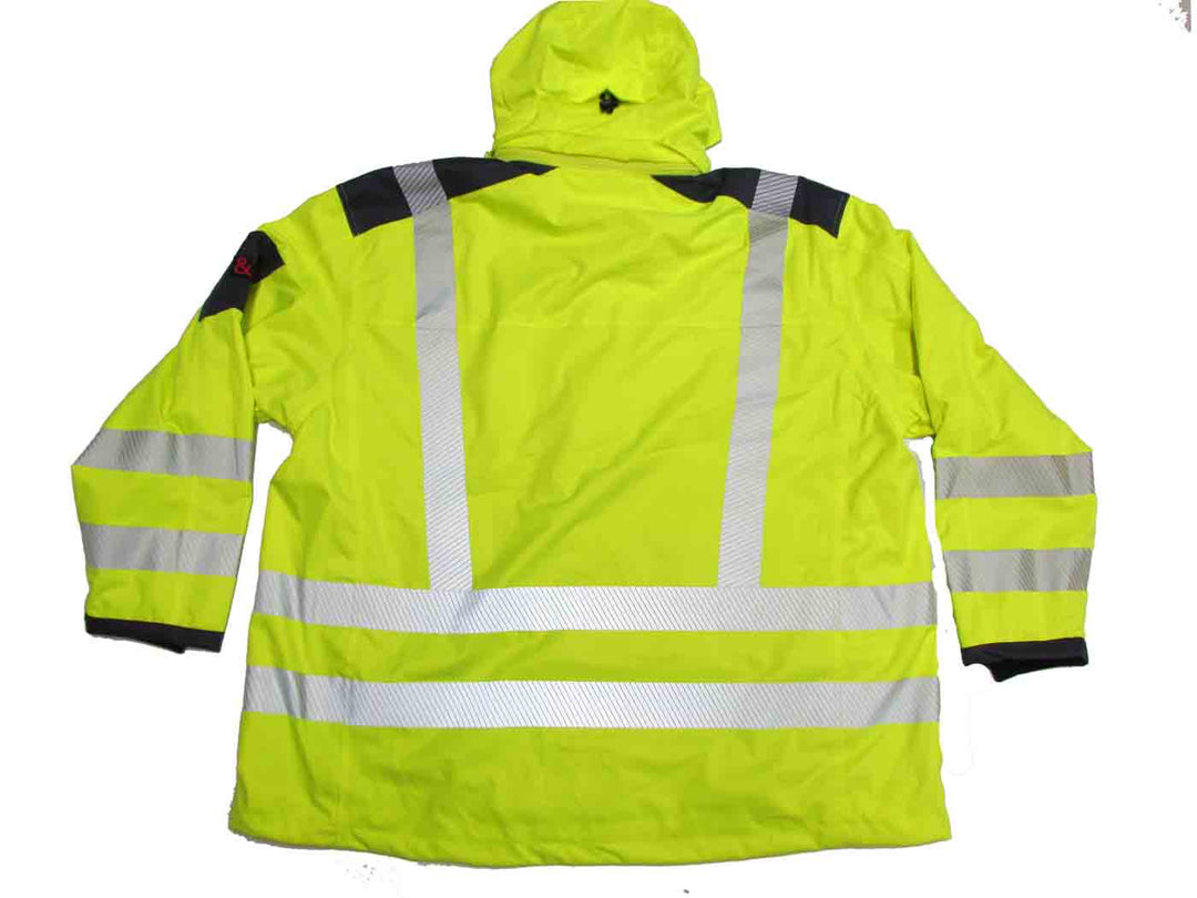 BigTiger Warnschutz-Jacke in Gelb mit reflektierenden Streifen funktionsjacke herren für Sicherheit