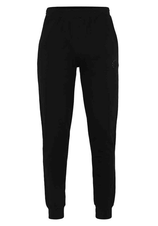 Schwarze Jogginghose von Ahorn Sport mit elastischem Bund und engem Beinabschluss für sportliche Aktivitäten
