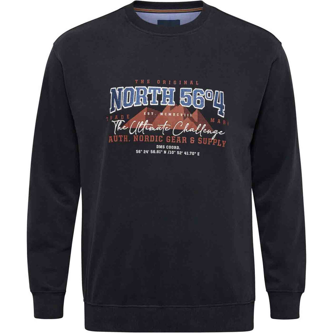 Schwarzes Sweatshirt Übergröße Herren mit nordischem Grafikprint und Bund von Allsize