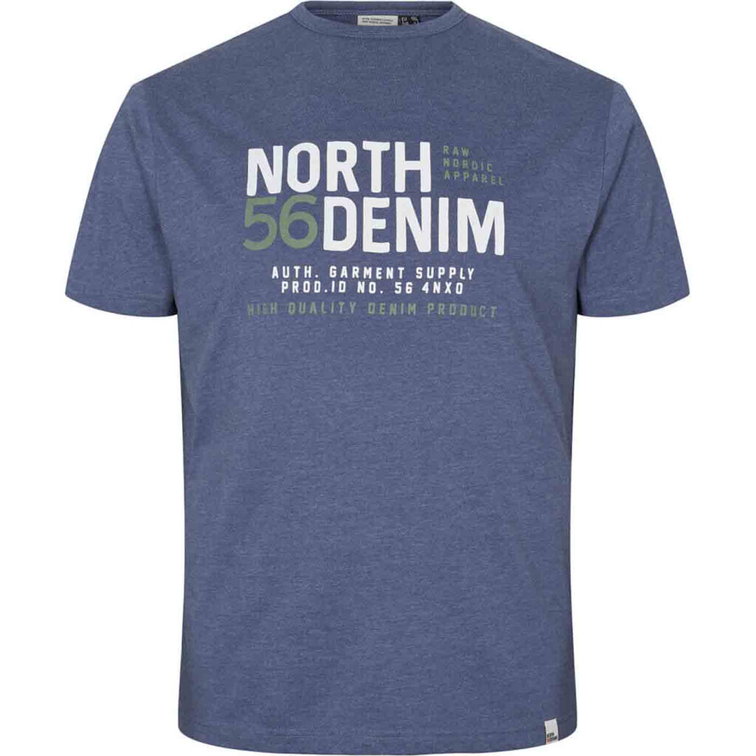 Allsize blaues bedrucktes t-shirt herren mit Nord Denim Schriftzug auf der Vorderseite