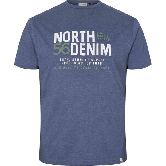 Allsize blaues bedrucktes t-shirt herren mit Nord Denim Schriftzug auf der Vorderseite