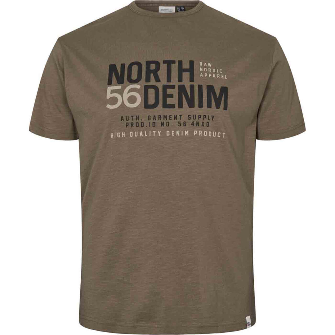 Allsize bedrucktes t-shirt herren in braun mit nordic denim aufdruck vorne