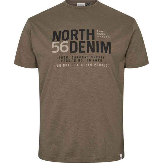 Allsize bedrucktes t-shirt herren in braun mit nordic denim aufdruck vorne