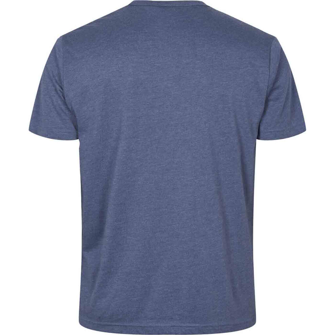 Allsize bedrucktes t-shirt herren in blau meliert mit kurzem arm und rundhalsausschnitt