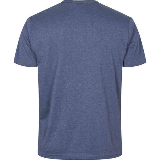Allsize bedrucktes t-shirt herren in blau meliert mit kurzem arm und rundhalsausschnitt