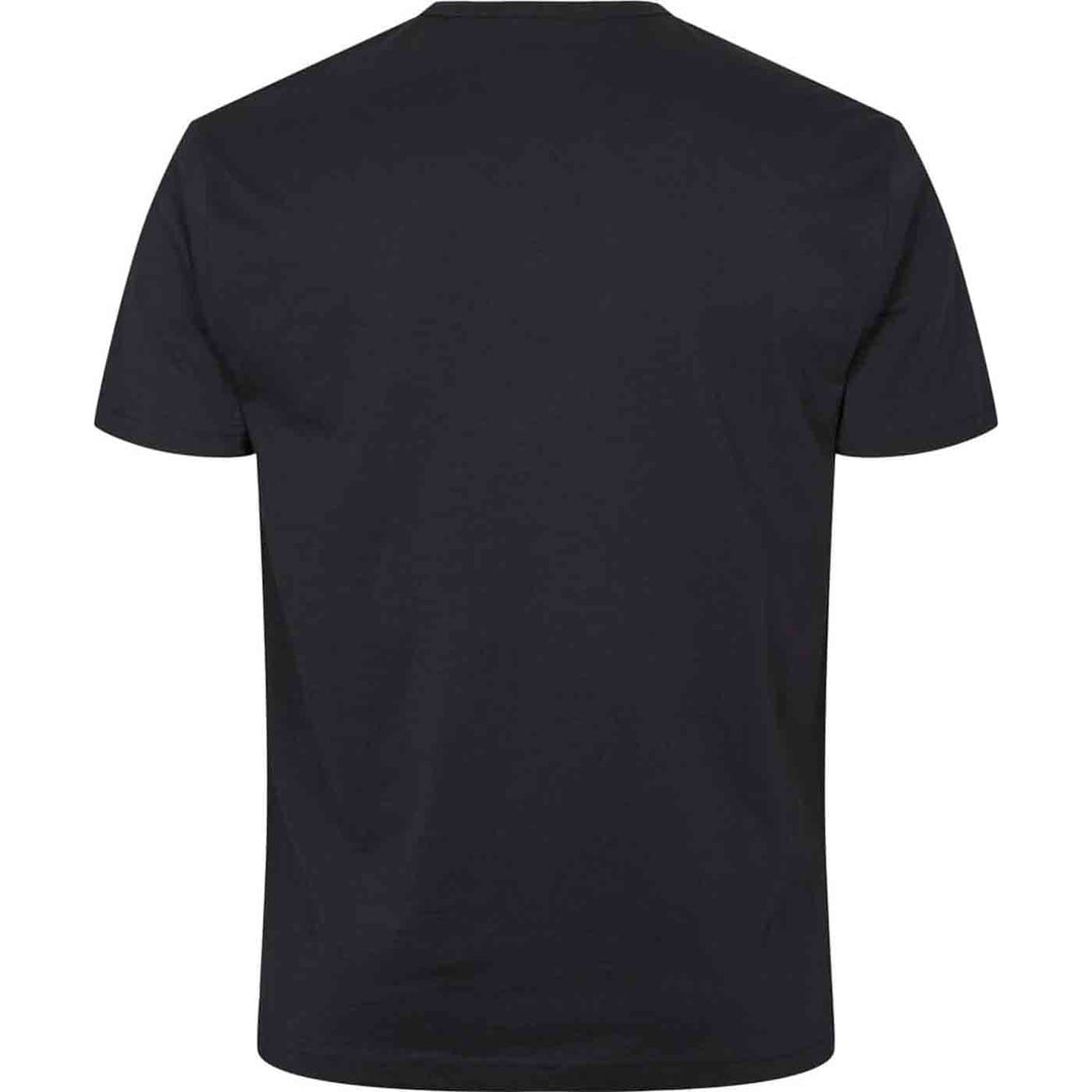 Allsize schwarzes bedrucktes t-shirt herren Rückansicht mit kurzem Ärmel und schlichtem Design