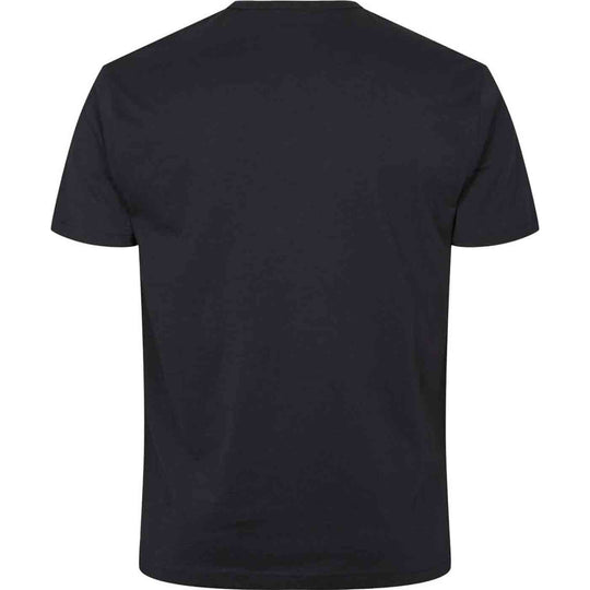 Allsize schwarzes bedrucktes t-shirt herren Rückansicht mit kurzem Ärmel und schlichtem Design