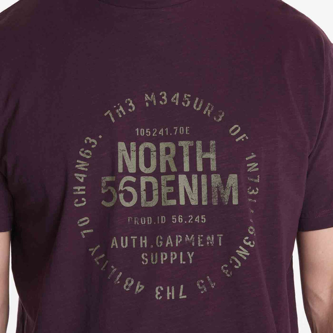 Lila t shirt herren von Allsize mit bedrucktem North 56 Denim Schriftzug vorne