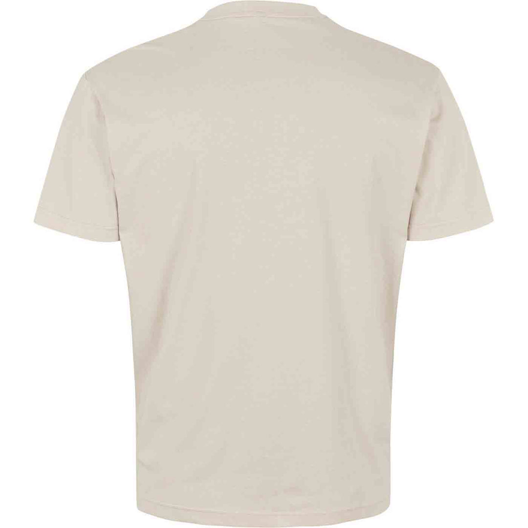 Beiges bedrucktes T-Shirt von Allsize in großer Größe mit kurzem Arm von hinten