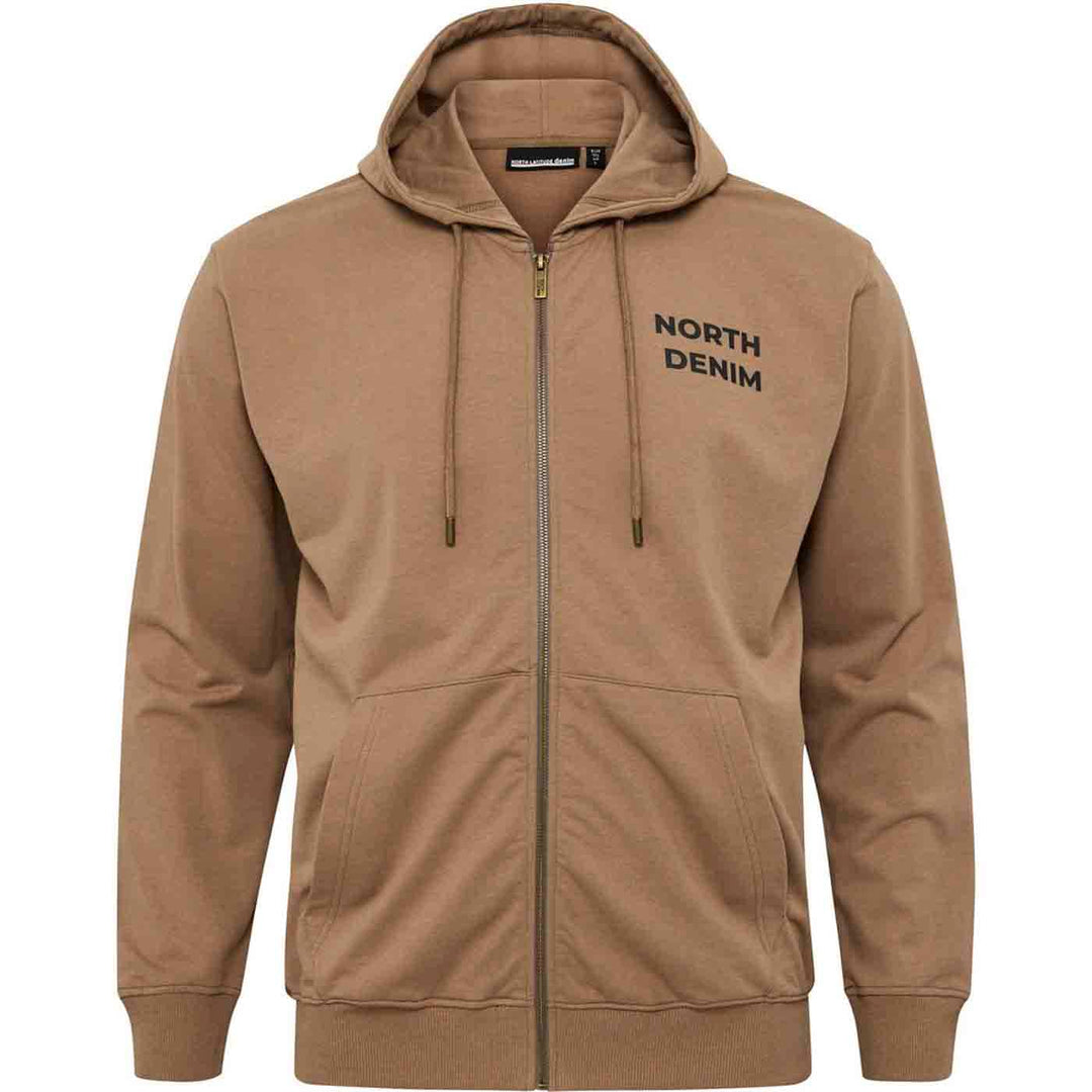 Allsize Kapuzen-Sweatjacke Übergröße Herren in Braun mit Reißverschluss und Kapuze