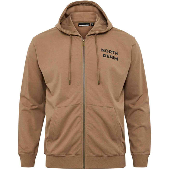 Allsize Kapuzen-Sweatjacke Übergröße Herren in Braun mit Reißverschluss und Kapuze