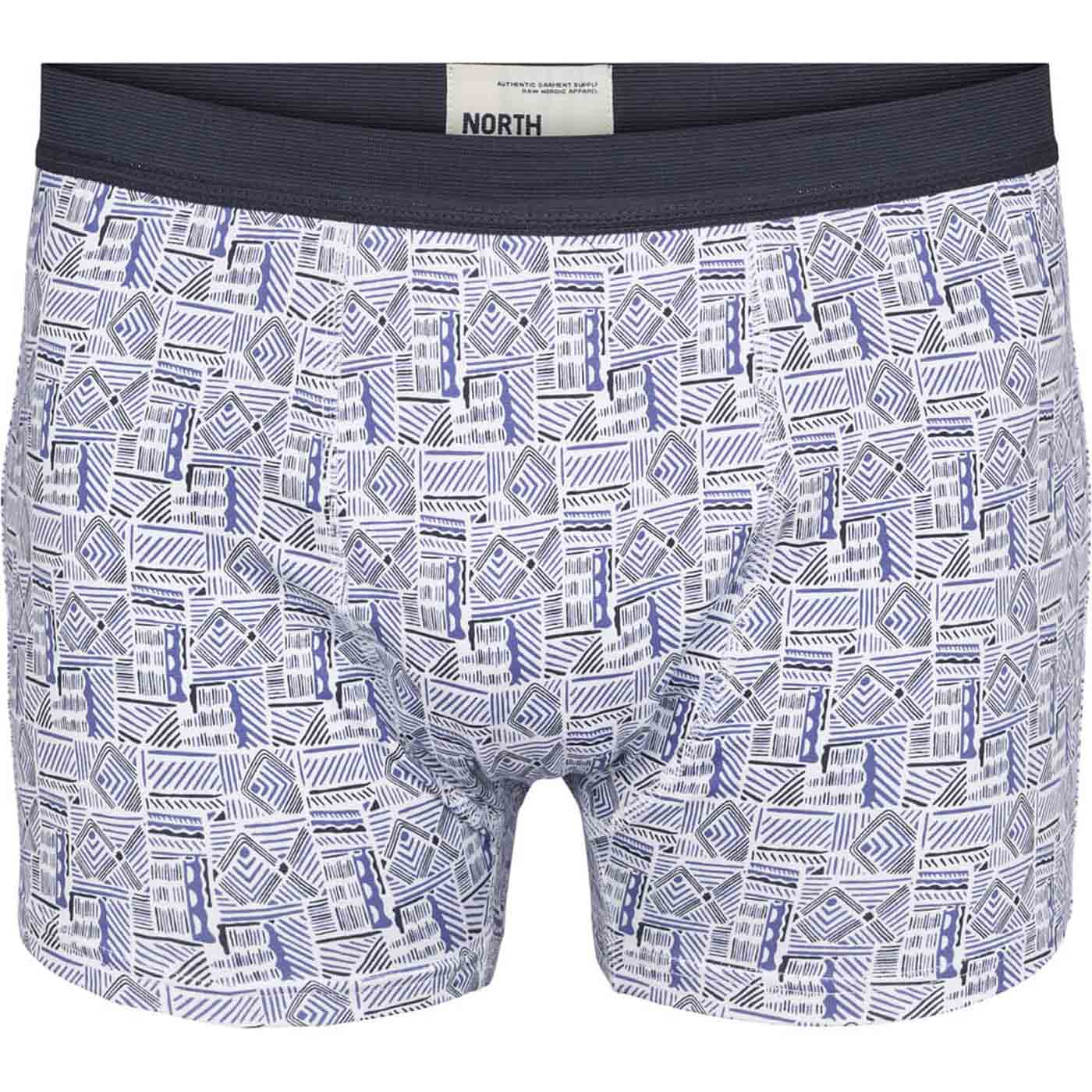 Allsize kurze hose herren mit geometrischem Muster und elastischem Bund in Grau und Blau