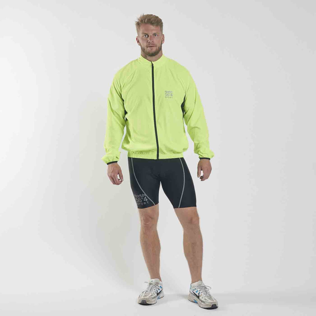Allsize fahrradjacke herren in hellgrün mit durchgehendem Reißverschluss und sportlichem Design