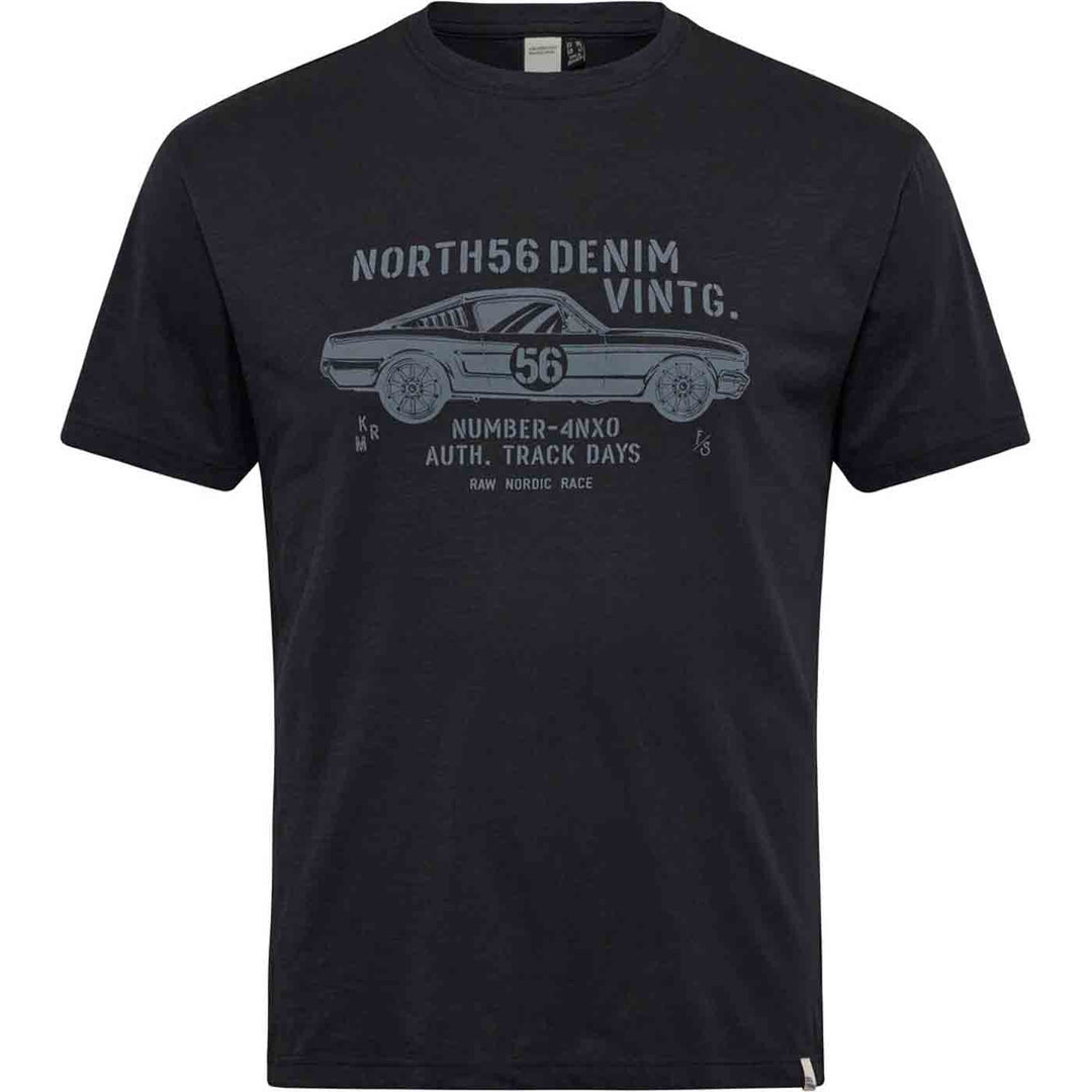 Schwarzes T Shirt übergröße herren mit Auto Print und kurzärmelig von Allsize