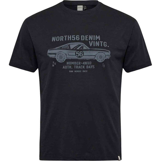Schwarzes T Shirt übergröße herren mit Auto Print und kurzärmelig von Allsize