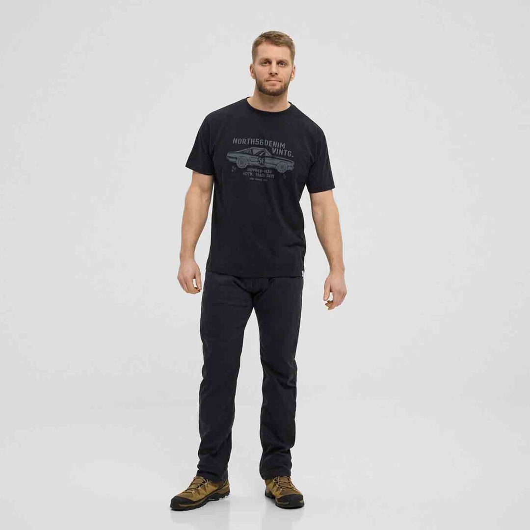 T shirt übergröße herren schwarzes Allsize T-Shirt mit Druck und lässiger Passform für Herren