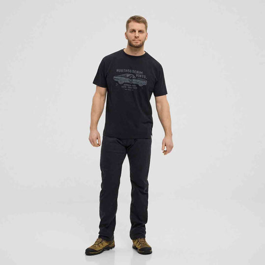 T shirt übergröße herren schwarzes Allsize T-Shirt mit Druck und lässiger Passform für Herren