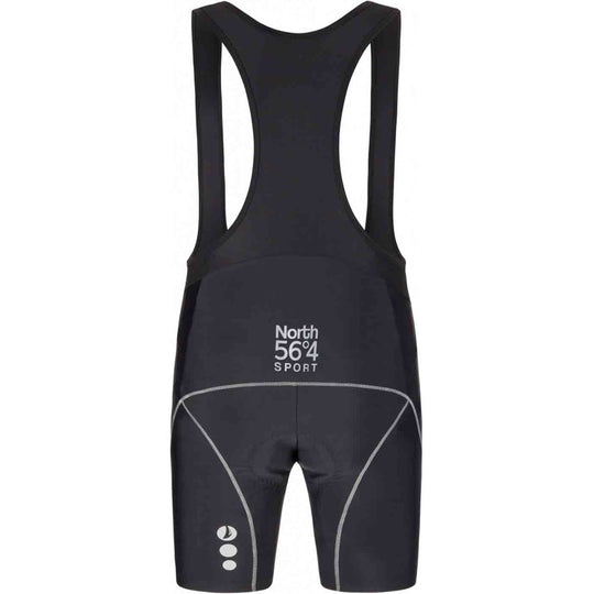 Allsize schwarze Radlerhose Damen mit Trägern und reflektierenden Details für Radsport