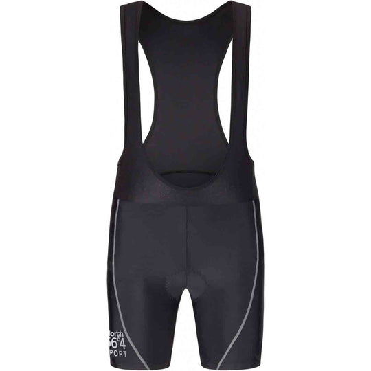 Allsize schwarze Radlerhose Damen mit Trägern und reflektierenden Details für Radsport