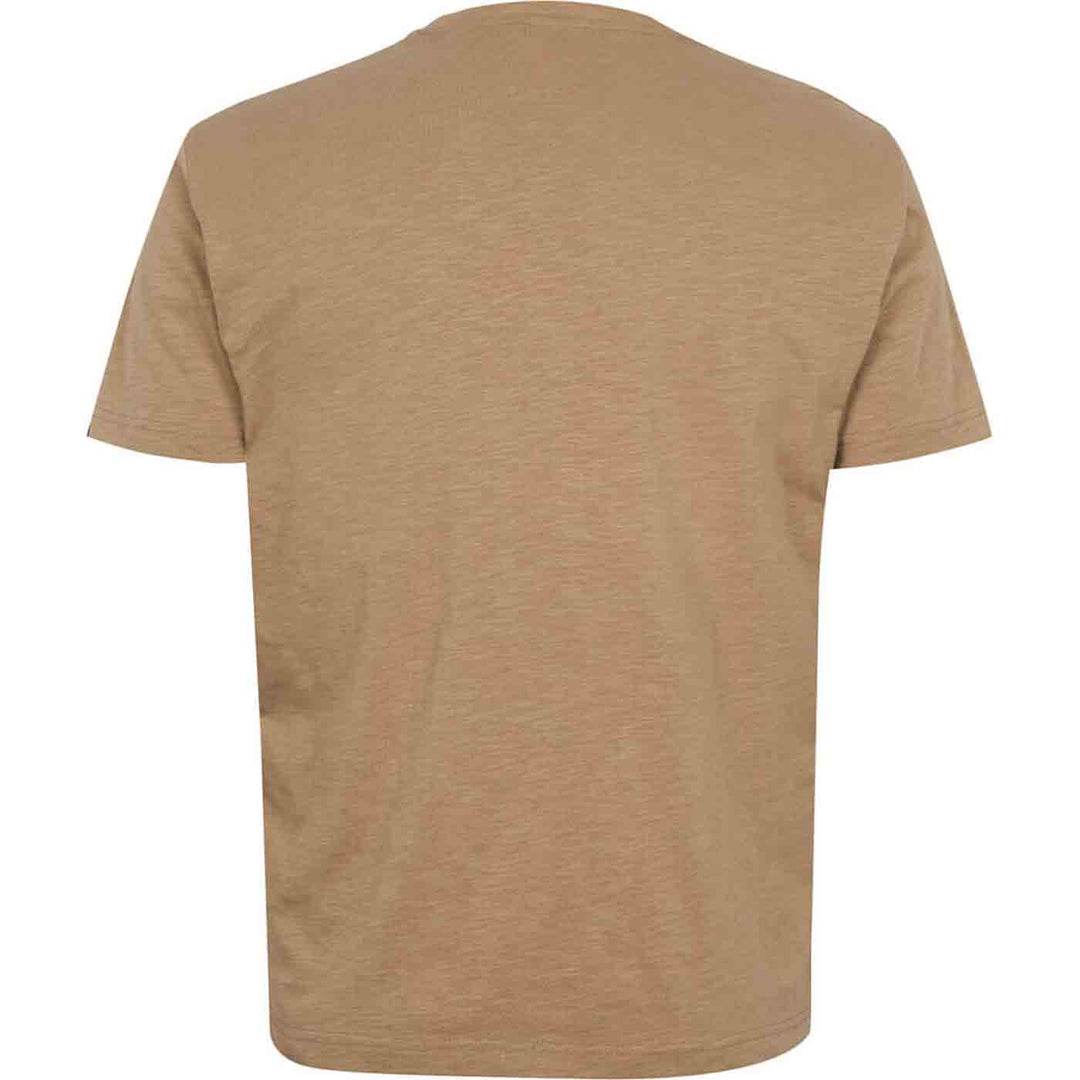 Allsize schlichtes braunes t-shirt mit druck rückansicht kurzarm aus baumwolle