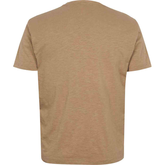 Allsize schlichtes braunes t-shirt mit druck rückansicht kurzarm aus baumwolle