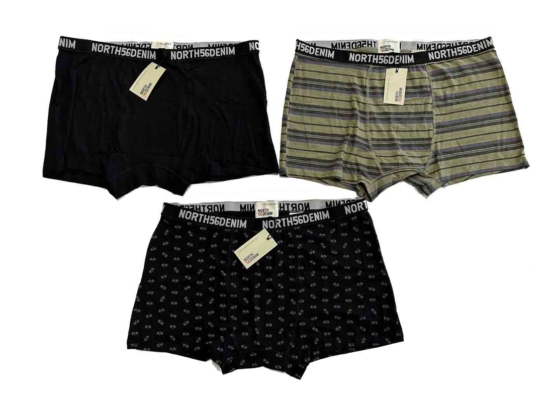 Allsize unterhosen herren im 3er Set mit verschiedenen schwarzen und gestreiften Designs aus Baumwolle