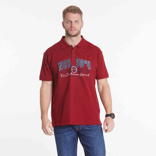 Rotes Allsize polo shirt mit kurzem Arm und Logoprint auf der Brust für Herren