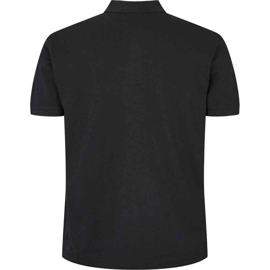 Allsize schwarzes Polo Shirt aus Baumwolle in Rückansicht mit kurzem Arm und klassischem Kragen