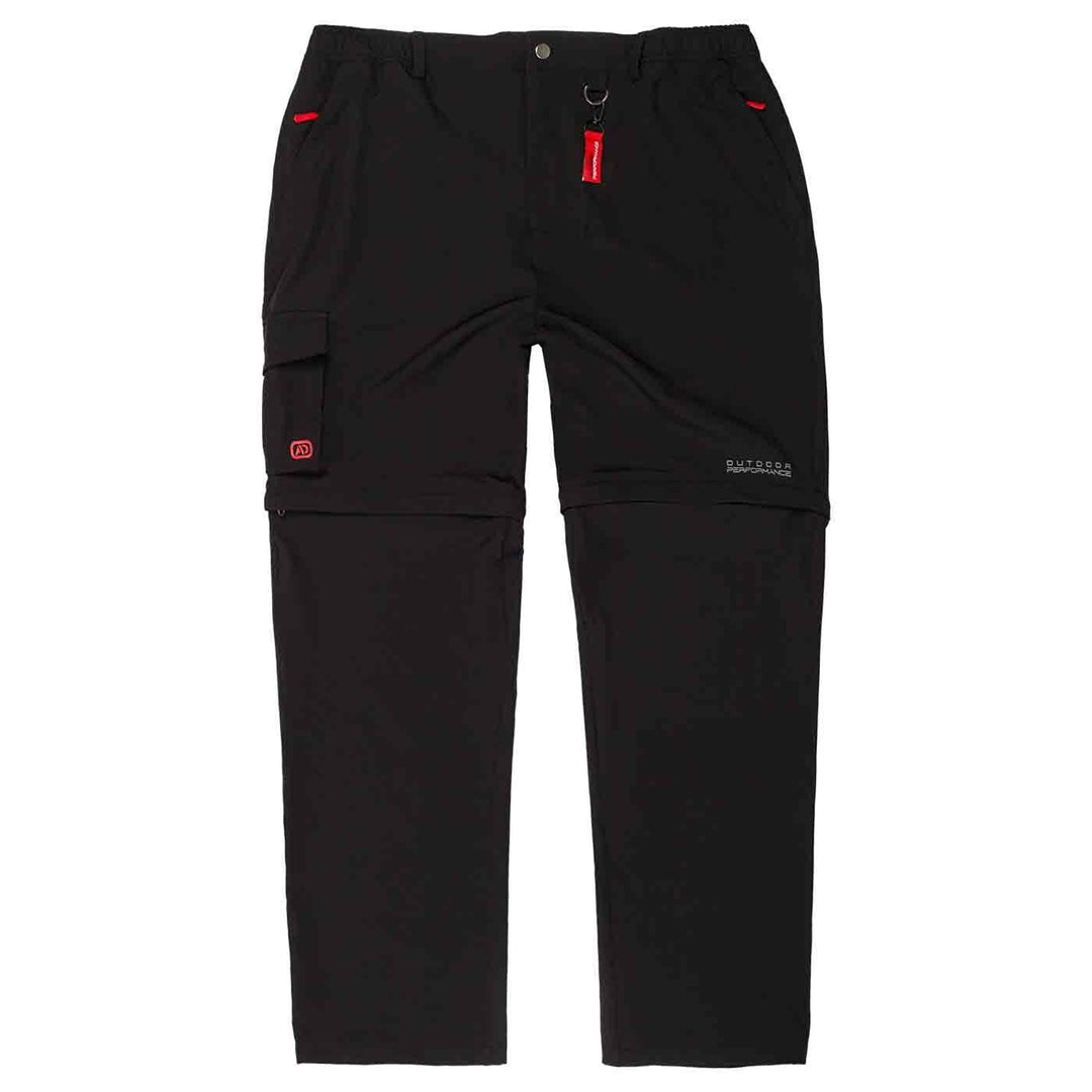 Adamo schwarze zipp-off hose herren mit abnehmbaren Beinteilen und praktischen Taschen