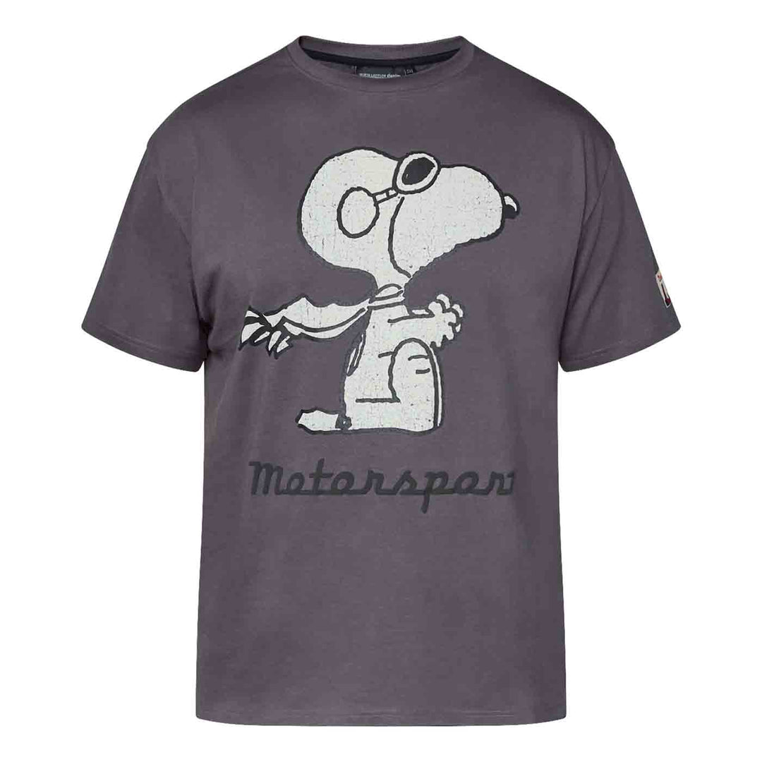 Peanuts T-Shirt Herren Übergröße in grau mit Snoopy Motorspar Druck von Allsize