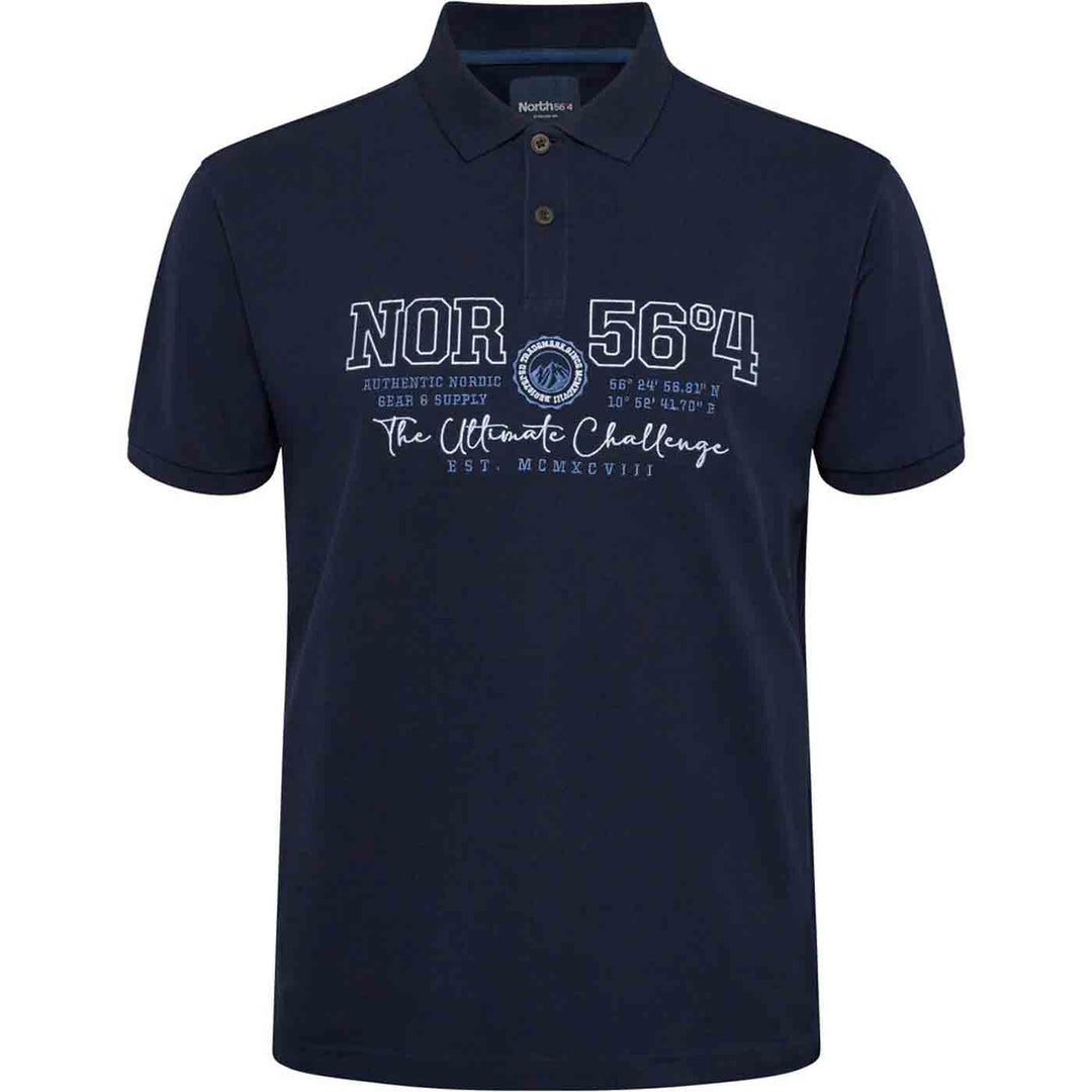 Navy blaues Allsize polo shirt mit Kragen und Aufdruck auf der Brust