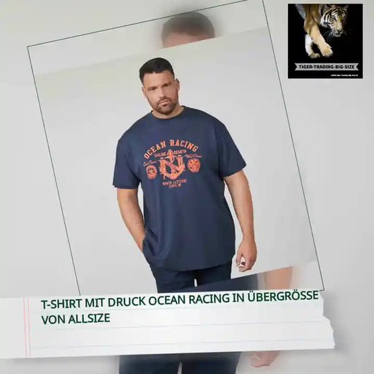 T-Shirt mit Druck Ocean Racing in &Uuml;bergr&ouml;&szlig;e von Allsize by@Outfy