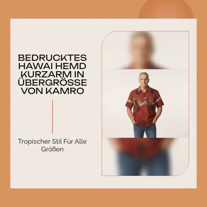 Bedrucktes Hawai Hemd kurzarm in &Uuml;bergr&ouml;&szlig;e von Kamro by@Outfy