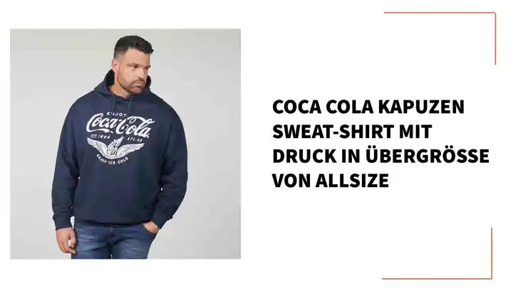 Coca Cola Kapuzen Sweat-Shirt mit Druck in &Uuml;bergr&ouml;&szlig;e von Allsize by@Outfy