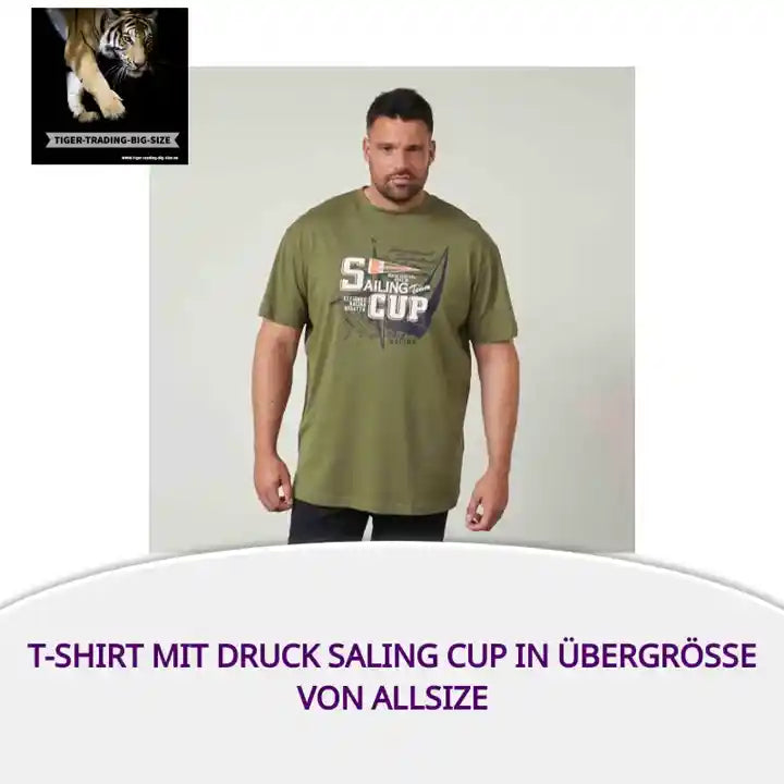 T-Shirt mit Druck Saling Cup in &amp;Uuml;bergr&amp;ouml;&amp;szlig;e von Allsize by@Outfy