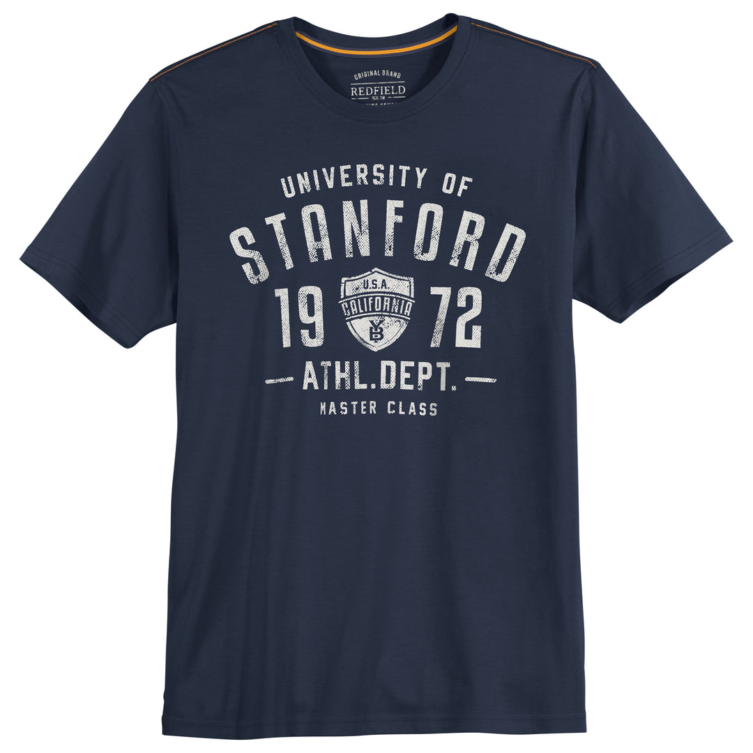 Redfield t shirt herren in dunkelblau mit Stanford University Druck und Rundhalsausschnitt