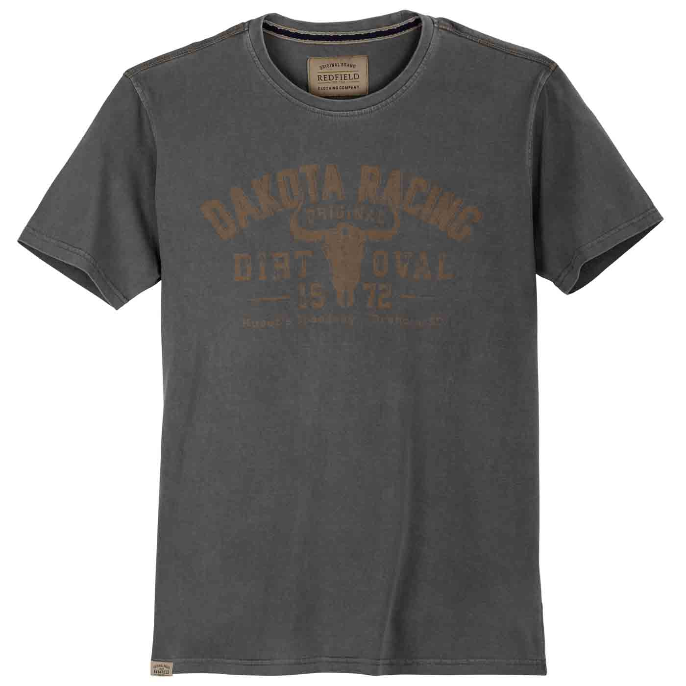 Redfield T-Shirt kurzarm damen in Grau mit Dakota Racing Print auf der Vorderseite