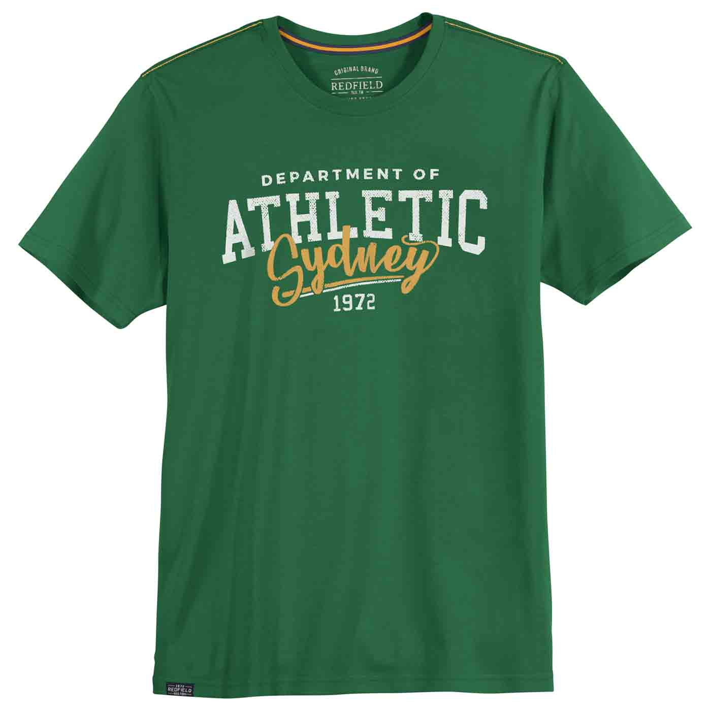 Grünes T-Shirt kurzarm Damen von Redfield mit Athletic Sydney 1972 Druck